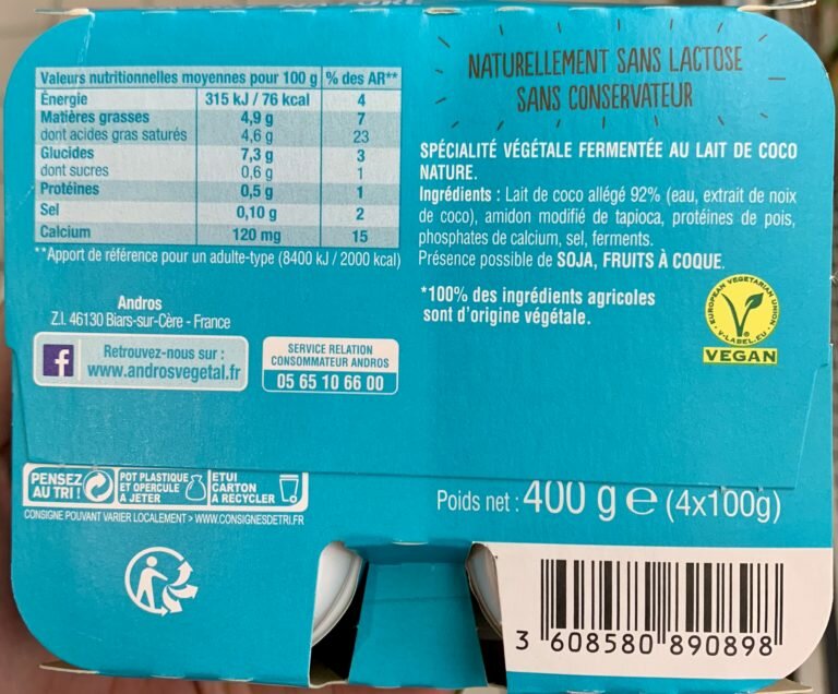 yaourt coco végé